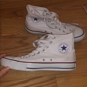 High top converse. Women’s size 9, men’s size 7